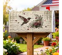 Housses de boîte aux lettres magnétiques en forme de colibri, roses et notes de musique, décorations pour décoration de jardin, terrasse, 53,3 x 64,9 cm