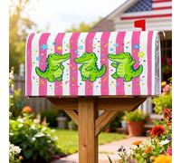 Housses de boîte aux lettres magnétiques en forme de crocodile - Motif étoiles colorées - Pour décoration de jardin et cour - 45,7 x 53,3 cm