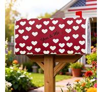 Housses de boîte aux lettres magnétiques en forme de cœur, motif romantique ludique pour Saint-Valentin, décoration de boîte aux lettres rouge, 53,3 x 64,9 cm