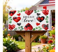 Housses de boîte aux lettres magnétiques en forme de cœur, romantique, festif, nœud en feuille pour la Saint-Valentin, décoration extérieure de cour, 45,7 x 53,3 cm