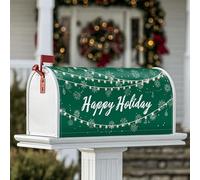 Housses de boîte aux lettres magnétiques en forme de flocon de neige avec guirlandes lumineuses décoratives de Noël pour décoration de jardin, terrasse, 53,3 x 64,9 cm