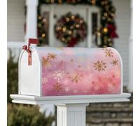 Housses de boîte aux lettres magnétiques en forme de flocon de neige - Dégradé d'hiver festif - Paillettes hivernales - Pour décoration de jardin et extérieur - 45,7 x 53,3 cm
