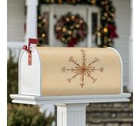 Housses de boîte aux lettres magnétiques en forme de flocon de neige, tourbillons rustiques d'hiver floraux, beiges, décorations pour décoration de jardin, terrasse, 53,3 x 64,9 cm