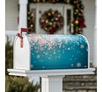 Housses de boîte aux lettres magnétiques en forme de flocons de neige pour décoration de cour avant, 53,3 x 64,9 cm, motif auréole à pois d'hiver