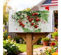 Housses de boîte aux lettres magnétiques en forme de fraise, fleurs printanières, chrysanthème, pour décoration de jardin, terrasse, 45,7 x 53,3 cm