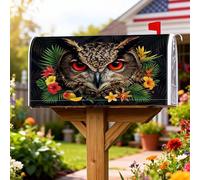 Housses de boîte aux lettres magnétiques en forme de hibou, inspirées de la nature tropicale, fleurs et feuilles, pour décoration de pelouse, 53,3 x 64,9 cm