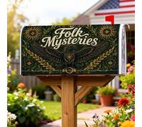 Housses de boîte aux lettres magnétiques en forme de hibou - Style folk rustique - Feuilles de soleil - Vert automne - Pour décoration de jardin et cour - 45,7 x 53,3 cm