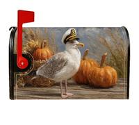 Housses de boîte aux lettres magnétiques en forme de mouette côtière, motif citrouilles rustiques, pour décoration de jardin, cour, 53,3 x 64,9 cm