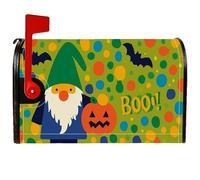 Housses de boîte aux lettres magnétiques en forme de nain de nain pour Halloween, décoration de boîte aux lettres verte pour décoration de porche, 45,7 x 53,3 cm