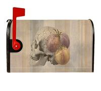 Housses de boîte aux lettres magnétiques en forme de tête de mort pour Halloween - Citrouille rustique craquelée - Orange - Pour décoration de jardin et extérieur - 53,3 x 64,9 cm