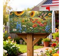 Housses de boîte aux lettres magnétiques en forme de tournesol, colibri, papillon, printemps jaune pour extérieur, jardin, cour, 45,7 x 53,3 cm
