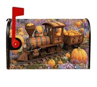 Housses de boîte aux lettres magnétiques en forme de train, fleurs de citrouille rustique, pour décoration de porche, 45,7 x 53,3 cm