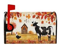 Housses de boîte aux lettres magnétiques en forme de vache, style rustique, ferme, poulailler, orange, pour décoration extérieure, 53,3 x 64,9 cm