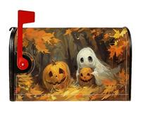 Housses de boîte aux lettres magnétiques fantômes, citrouille fantaisie, feuilles d'automne d'Halloween, pour décorations extérieures, 53,3 x 64,5 cm