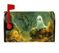 Housses de boîte aux lettres magnétiques fantômes, Halloween fantaisie, citrouille, arbre d'Halloween, décorations pour décoration de jardin, terrasse, 53,3 x 64,9 cm