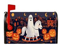 Housses de boîte aux lettres magnétiques fantômes, Halloween ludique, cheval magique, citrouille, Halloween, décorations pour extérieur, 53,3 x 64,9 cm