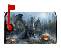 Housses de boîte aux lettres magnétiques motif dragon, Halloween, fantaisie, citrouille, lune, Halloween, pour décoration de jardin, cour, 53,3 x 64,9 cm