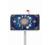 Housses de boîte aux Lettres magnétiques Motif Soleil et Lune, Taille Standard 47 x 55 cm, Motif Ciel étoilé et mystère, décoration pour Jardin, Cour, Maison, extérieur