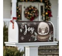 Housses de boîte aux lettres magnétiques pour bougies rustiques festives, flocons de neige, houx, Noël, décorations extérieures pour la maison, le jardin, 53,3 x 64,9 cm