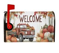 Housses de boîte aux lettres magnétiques pour camion, citrouilles rustiques, feuilles d'automne pour décoration de pelouse, 45,7 x 53,3 cm