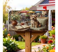 Housses de boîte aux lettres magnétiques pour chien - Motif floral rustique - Marron - Pour décoration de jardin et terrasse - 53,3 x 64,9 cm
