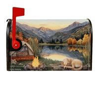 Housses de boîte aux lettres magnétiques pour chien - Tente rustique pour feu de camp - Décoration extérieure - Orange - 45,7 x 53,3 cm