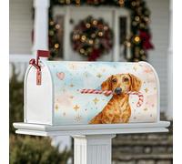 Housses de boîte aux lettres magnétiques pour décoration de cour avant de chien, motif canne à sucre d'orge, étoiles de Noël, 45,7 x 53,3 cm