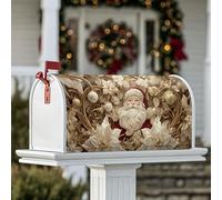 Housses de boîte aux lettres magnétiques pour décoration de jardin et extérieur Motif Père Noël, poinsettia, 45,7 x 53,3 cm