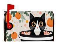 Housses de boîte aux lettres magnétiques pour décoration de pelouse, motif citrouille, chaudron, Halloween, noir, 45,7 x 53,3 cm