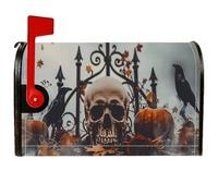 Housses de boîte aux lettres magnétiques pour décoration de porche avec tête de mort, Halloween, citrouille, corbeau, orange, 45,7 x 53,3 cm