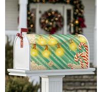 Housses de boîte aux lettres magnétiques pour guirlande lumineuse de Noël, sucre d'orge, flocons de neige, décoration de jardin, cour, 53,3 x 64,9 cm, vert