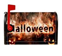Housses de boîte aux lettres magnétiques pour Halloween, 45,7 x 53,3 cm, motif flammes de citrouille et flammes noires