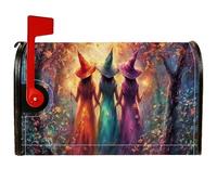 Housses de boîte aux lettres magnétiques pour Halloween, chapeaux fantaisie, arbres, Halloween, décoration de jardin, cour, 53,3 x 64,9 cm, violet