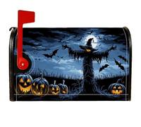 Housses de boîte aux lettres magnétiques pour Halloween, citrouilles effrayantes, chauves-souris, Halloween, noir, décoration de jardin et cour, 53,3 x 64,9 cm