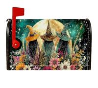 Housses de boîte aux lettres magnétiques pour Halloween, motif lune et fleurs, pour décoration de jardin, cour, 45,7 x 53,3 cm