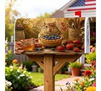 Housses de boîte aux lettres magnétiques pour hamster, ferme, rustique, tarte aux myrtilles, fraises, pour extérieur, décoration de jardin, cour, 45,7 x 53,3 cm, marron