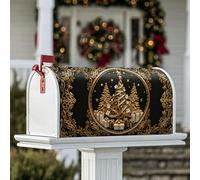 Housses de boîte aux lettres magnétiques pour sapin de Noël, cadeaux élégants, étoiles dorées, pour décoration de cour avant, 53,3 x 64,9 cm