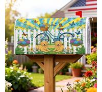 Housses de boîte aux lettres magnétiques pour vélo, fleurs fantaisistes, papillons, printemps jaune, housse de boîte aux lettres pour décoration de pelouse, 53,3 x 64,5 cm