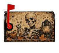 Housses de boîte aux lettres magnétiques squelette rustique, citrouilles effrayantes, lanternes, Halloween, pour décoration de jardin, cour, 53,3 x 64,5 cm