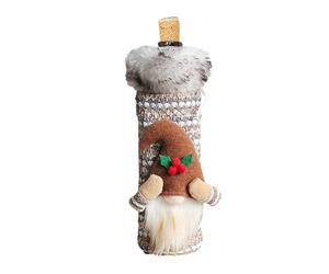 Housses de bouteille de vin de Noël - Costume de bouteille de vin de Noël doux - Nains de Tomte suédois - Décorations de bouteilles de vin - Sac de vin de Noël pour décoration de table d'hôtesse, kaki