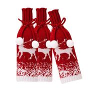 Housses de bouteille de vin de Noël tricotées avec dégradé de Père Noël, bonhomme de neige, rennes pour décoration de vacances, décorations de vacances