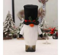 Housses de bouteille de vin festives de Noël avec veste et robe de Père Noël, support de vaisselle décoratif avec ceinture noire et boucle métallique pour événements de vacances (H-JT278)