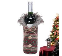 Housses de bouteilles de vin pour Noël | Housse décorative en tricot | Couvercle de bouteille de vin festif - Pour Noël, famille, amis, salon, cuisine, bar à la maison