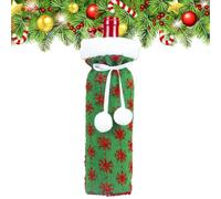 Housses de bouteilles de vin, pull pour bouteilles de vin - Sac de bouteille de vin tricoté en flocon de neige rouge blanc et vert,Pièce maîtresse de Table de décorations de vacances de Restaurant, sa