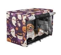 Housses de cage pour cage pour chien, housse de niche pour chiot, stores à enrouler, Halloween, style kawaii, chats, fantômes, citrouille