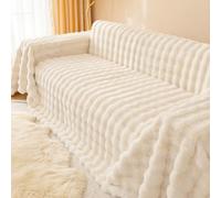 Housses de canapé antidérapantes, Housses de canapé moelleuses, Protection de Meubles Lavable, pour canapé 3 Places, Enfants, Chiens, Animaux domestiques(Beige,180x420cm)
