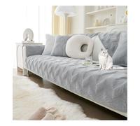 Housses de canapé d'angle 1/2/3/4 Places en Velours épais pour canapé en L, pour Salon, Chiens, Chats, Animaux domestiques (Gris Clair, 90 x 180 cm)