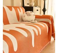 Housses de canapé en Chenille Douce, Housse de canapé Qui Sert également Housse Protection Meubles Durable, antisalissure et Anti-Rayures Orange 180 * 130cm