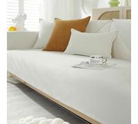 Housses de canapé en Chenille lavables, Nouvelles housses de coussin de canapé, Housse de canapé antidérapante 1 2 3 places pour canapé sectionnel, Housse de canapé en forme de L(Chenille Beige Blanc)