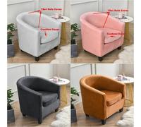 Housses de canapé en velours pour salon, housses de chaise club, housses de coussin de siège, petit canapé rond, baignoire, 1 ensemble A10 Sofa Cover
